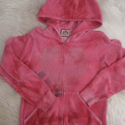 Girls Juicy Couture Fleece Zip Up Sweatshirt, Size 12