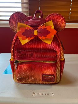 Disney Parks x Loungefly Fall Ombré Sequin Leaves Minnie Mouse Mini Backpack