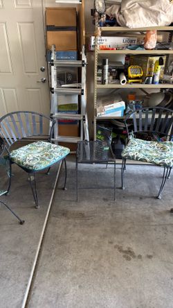 Two chair metal seating set $35