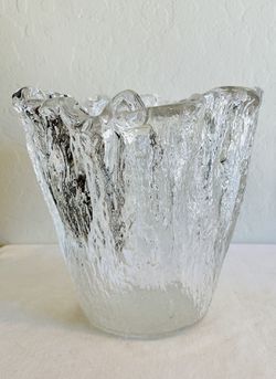 vintage mid century modern 1960s Glass Vase, Uno Westerberg, Pukeberg, Sweden Thumbnail
