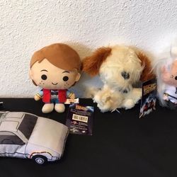 4 Back To The Future Plush Marty Doc Einstein Chibi DeLorean 7” Toy Factory NWT