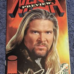 NASH PREVIEW BOOK PHOTO SIGNED MARAT MYCHAELS 1999 VF IMAGE COMICS NEXT ENT WWE