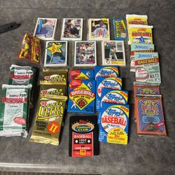 20 Unopened sealed Baseball card packs And Rack Packs