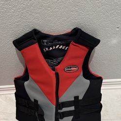 O'Rageous Men's large life vest, suitable for over 90 lbs.
