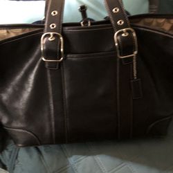 Black leather Coach Bag