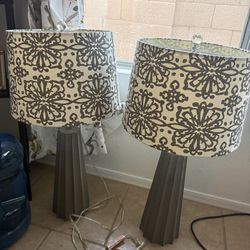 Large grey lamps