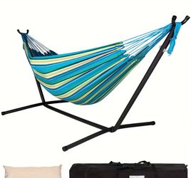 🔥 Brand New Heavy-Duty Double Hammock with Steel Stand – Still in Box! 🔥