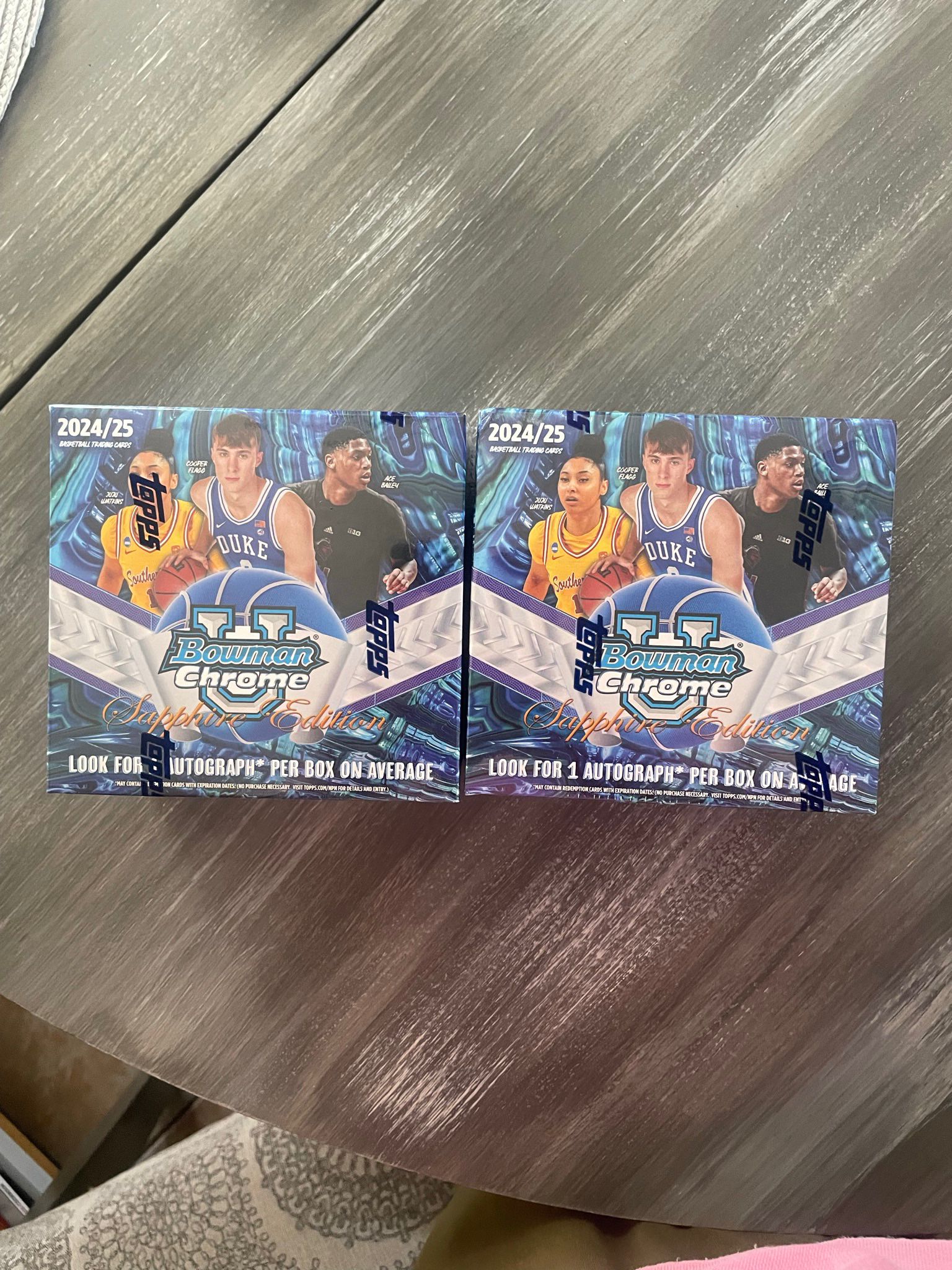 2025 Bowman Chrome University Sapphire Basketball Hobby Box Sealed
