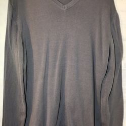 Banana Republic Gray Long Sleeve V-Neck Pullover Sweater Mens Large Sweatshirt 