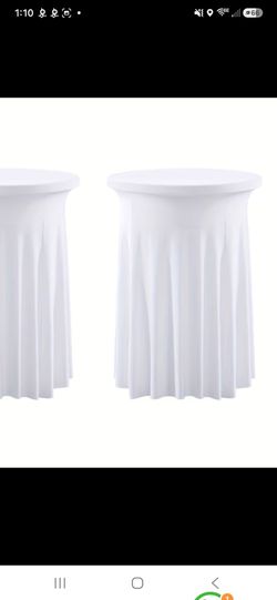 2 white cocktail spandex tablecloth 43 inches