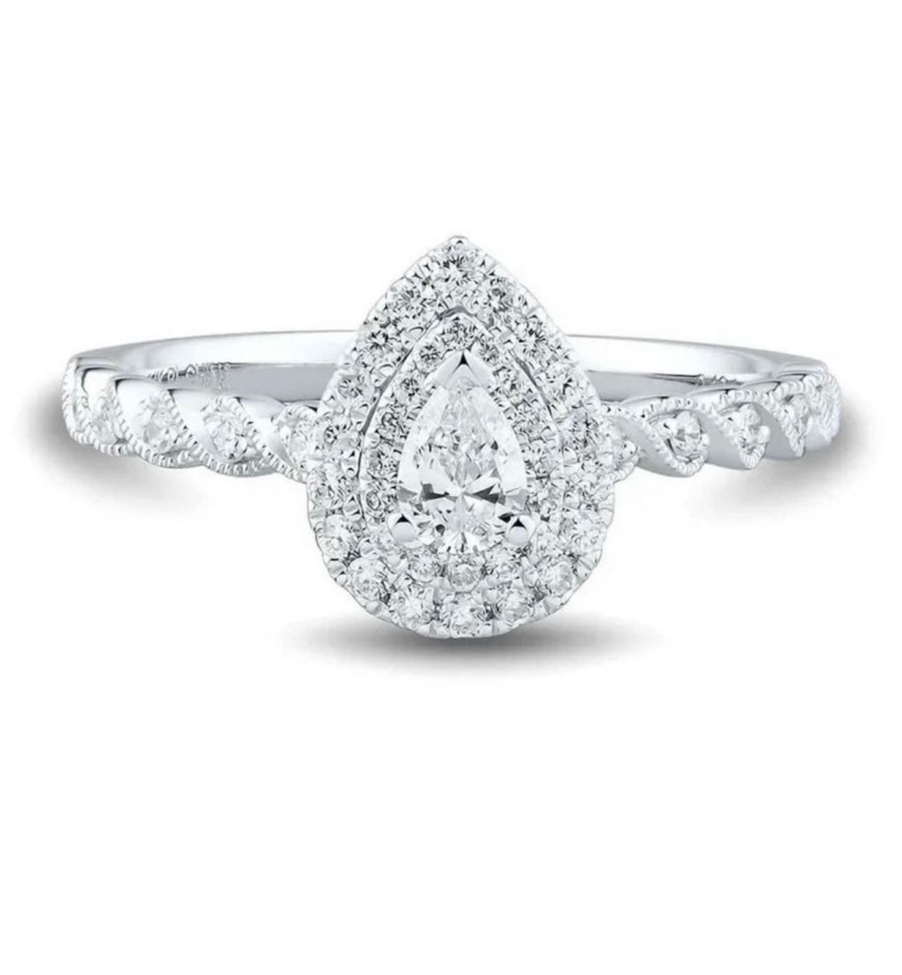 engagement diamond ring 14k white gold 6.5 size