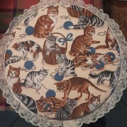 Vinatge Cat Cushion 14" Round