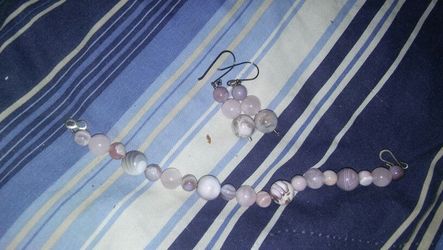 Handmade bracelet and earrings