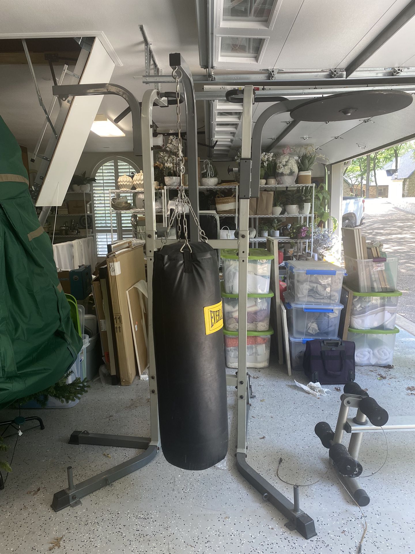 Punching Bag Stand with other workout stands