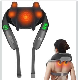 Cordless Neck Massager with Heat, 4D Shiatsu Shoulder Massager
3 Heating Areas, 2 Heat Levels, Wider Massage Head, Hands-Free Straps, 2500mAh Battery,