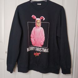 A Christmas Story Ralphie Sweatshirt Pink Bunny Suit Adult  unisex XL Office Par