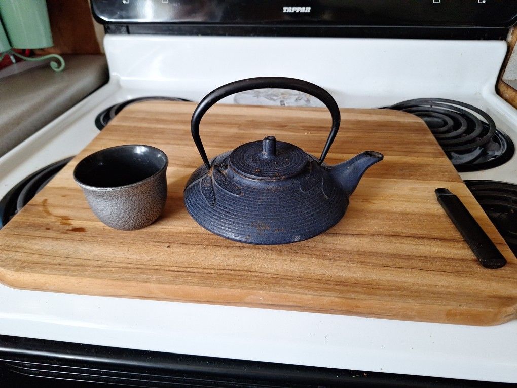 Vintage Cast Iron Tea Pot