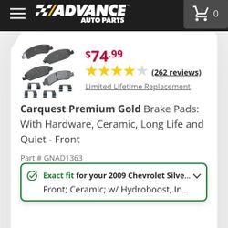 2009 Silverado 1500 Front Brake Pads