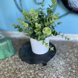 Small Artificial Plant W/ White Pot