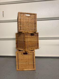 IKEA Branas rattan natural tan baskets