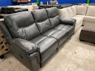 Genuine leather power reclining Sofa $1 down no credit check