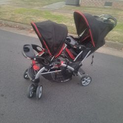 DOUBLE BABY TREND SIT N STAND STROLLER