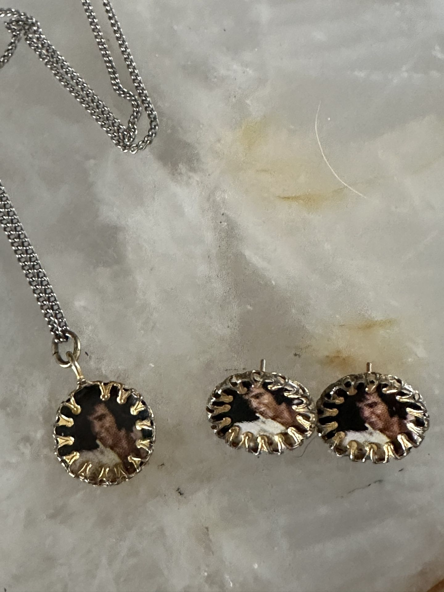 Vintage Copper 18” Nicolas & Pierced Earrings of ELVIS