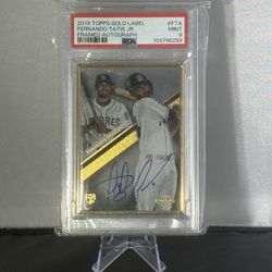 2019 Topps Gold label Fernando Tatis Rookie On Card auto PSA 9