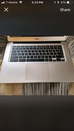 CHROMEBOOK NEW 2017 ACER Laptop New condition 14.6 size screen. Only used for school everything is clean and almost new. Great deal 120
