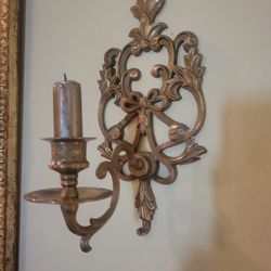 Vintage brass sconce pair