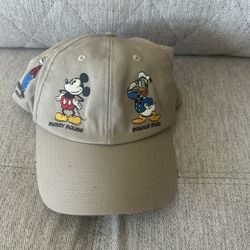 Disney Parks (1969-Now) Mickey beige tan adjustable baseball embroidered cap hat