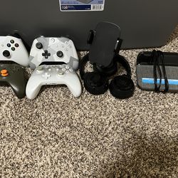 Controllers, Wireless Charger / Alarm Clock, Phone Stand, & JBL Headphones