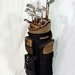 Men’s RH Golf Club Set Wilson 1200 LT + Driver Wood Putter NEW Grips & Cart Bag!