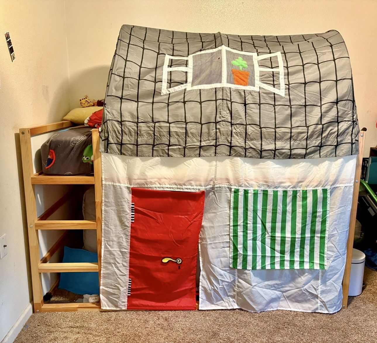 Loft Bed with House Canopy