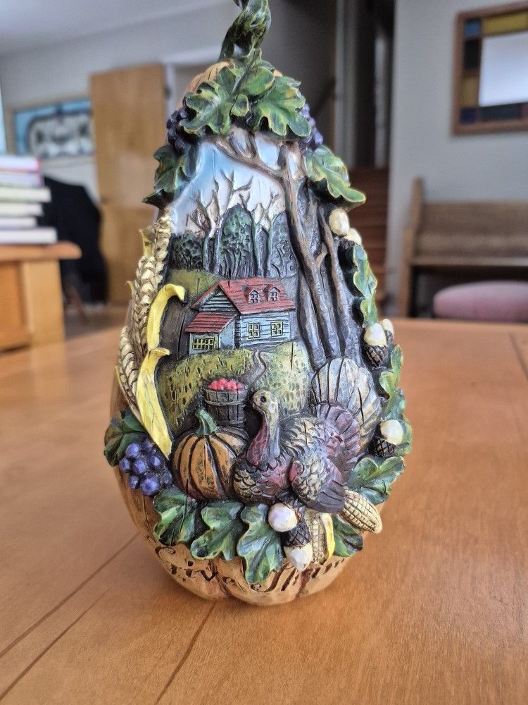 Resin Carved Pumpkin