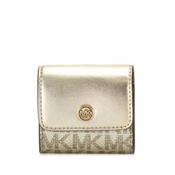 Michael Kors Jet Set Travel Case AirPods Charm Gold NWT