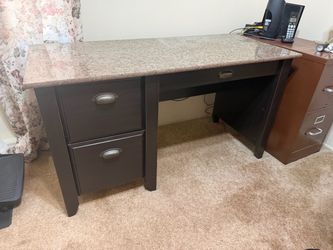 Like New Sauder Samber 54" Desk (Jamocha Wood / Granite top, Model #414415)