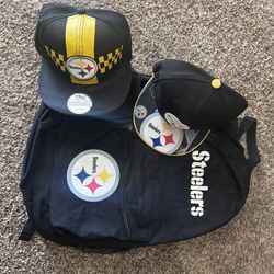 Pittsburgh Steelers Backpack 2 Snap Back Hats
