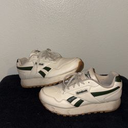Green/White Platform Reebok Women Shoes