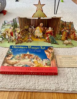 Vintage Christmas Manger Set Cardboard decoration