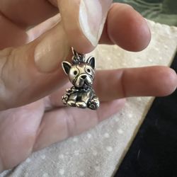 Boxer Dog Silver Charm