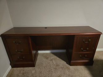 Credenza and 2 office chairs