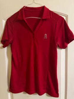 Angels women red polo shirt  medium size