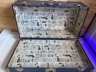 blue storage trunk