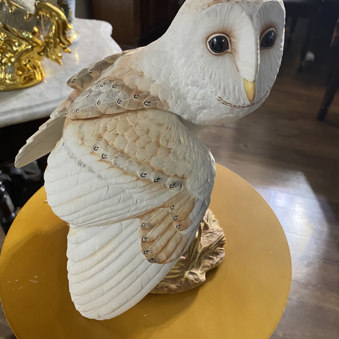 Franklin Mint The Barn Owl 1987 Porcelain Hand Painted Figurine