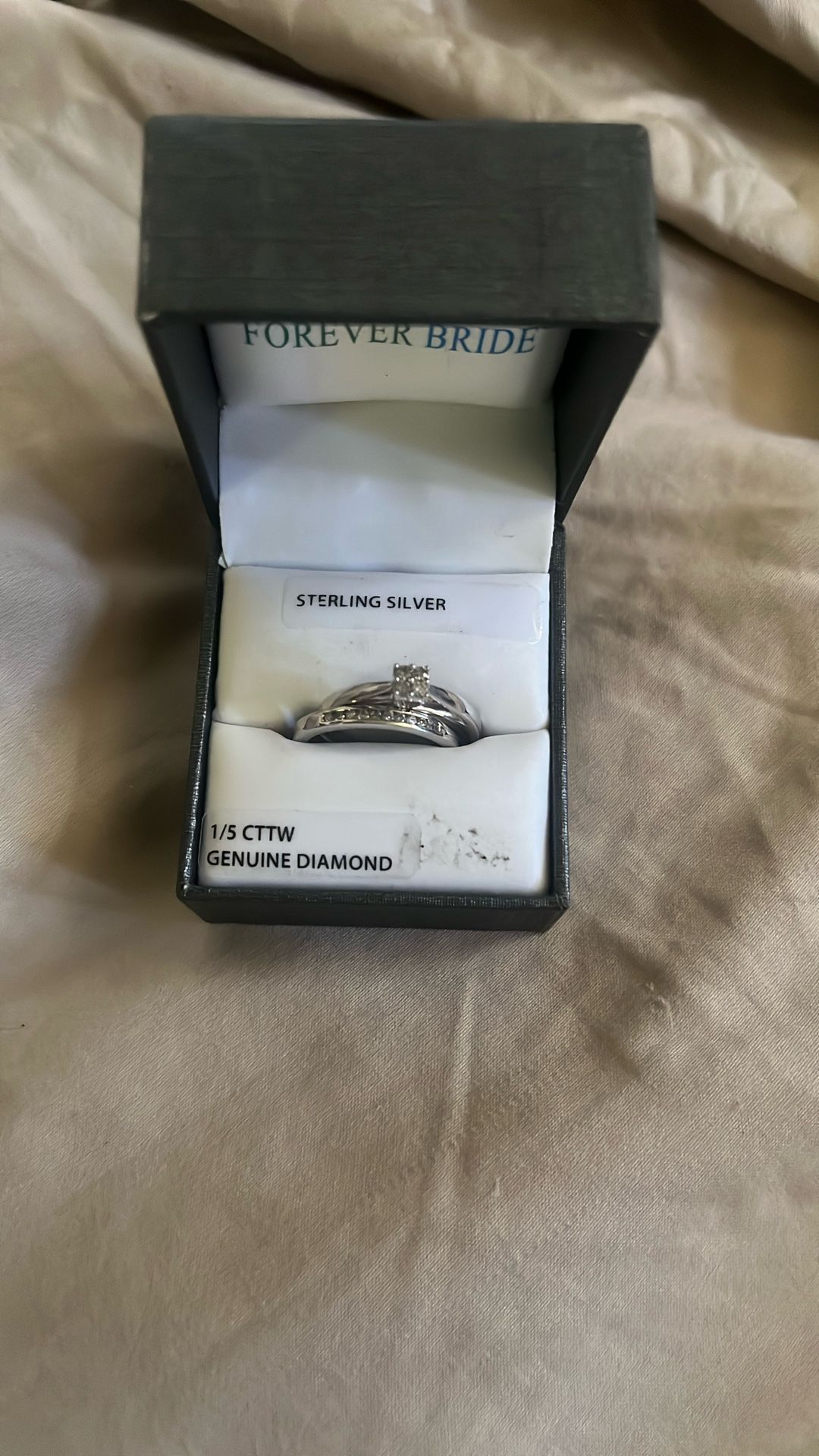 Silver And Genuine Diamond Rings