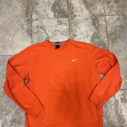 Nike Club Fleece Sweatshirt Orange Mens 611467-890 Size Medium 