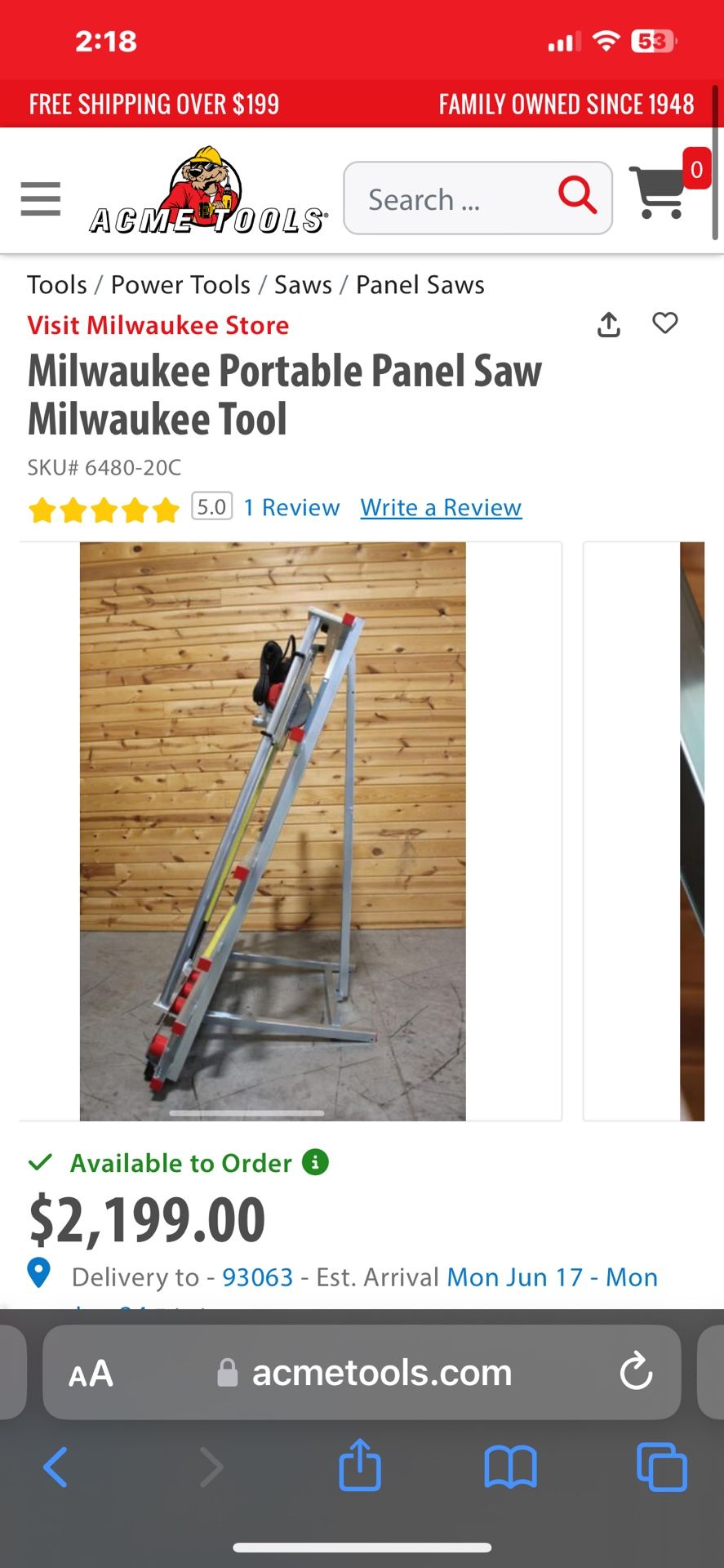 Milwaukee Portable Panel Saw