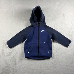 Nike Tech Fleece Infant Boys 12 Month Blue Full Zip Hoodie Sweatshirt #2B