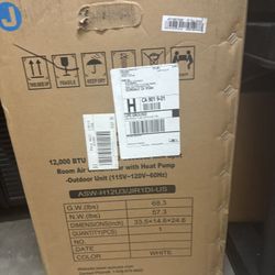 AC  Unit. Mini Split .12000 BTU.  New  Open Box 